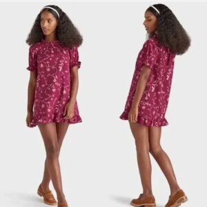 Hill House Katherine burgundy botanical mini